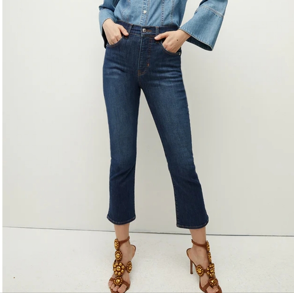 Veronica Beard Carly Kick-Flare High Rise Jeans - Picture 1 of 15